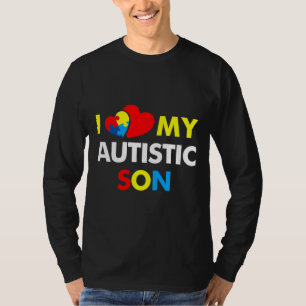 Autism Awareness I Kärlek Min autistiska son T Shirt
