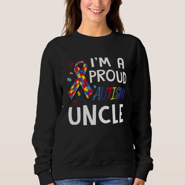 Autism Awareness I m A Proud Autism Uncle T Shirt (Framsida)
