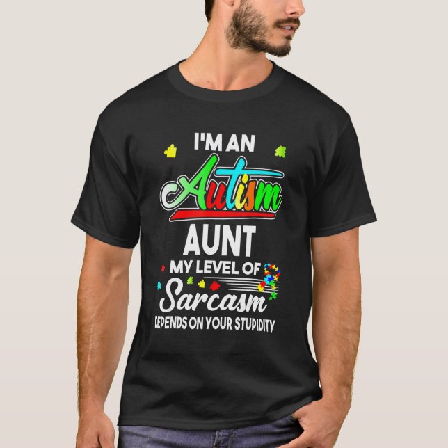 Autism Awareness I'm An Autism Aunt Shirt T Shirt (Framsida)