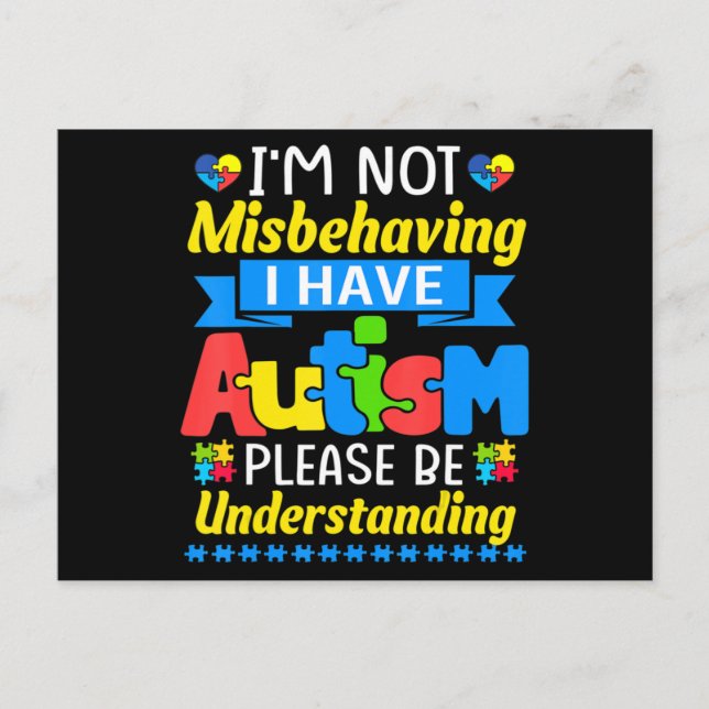 Autism Awareness I'm Not Misbehaving I Have Autism Vykort (Framsida)