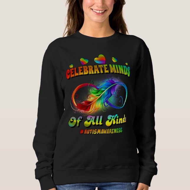 Autism Awareness Infinity Symbol Celebrate Minds T Shirt (Framsida)