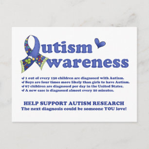 Autism Awareness (information om Autism) vykort