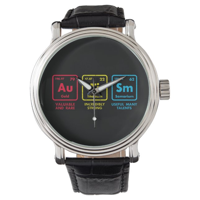 Autism Awareness Inslag Periodic Bord Armbandsur (Framsida)