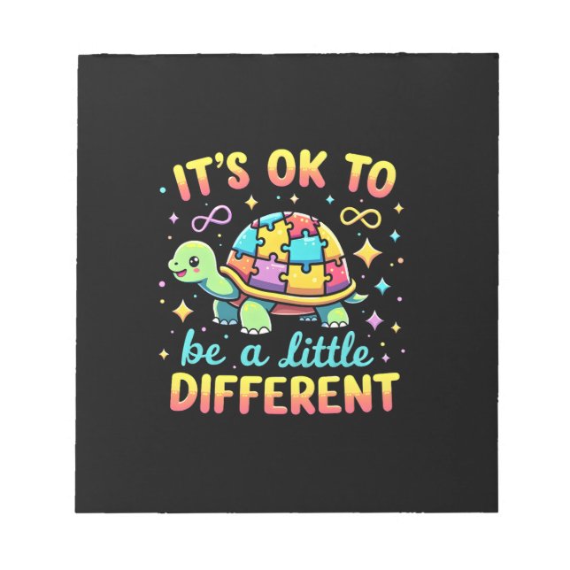 Autism Awareness It's Ok To Be A Little Different  Anteckningsblock (Framsida)