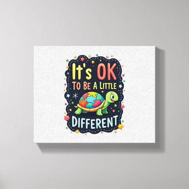 Autism Awareness It's Ok To Be A Little Different  Canvastryck (Framsida)