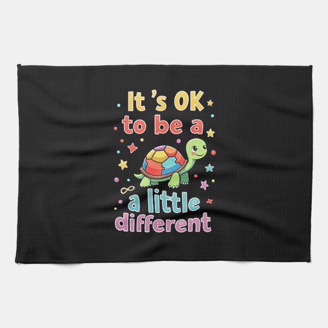 Autism Awareness It's Ok To Be A Little Different  Kökshandduk (Horisontell)