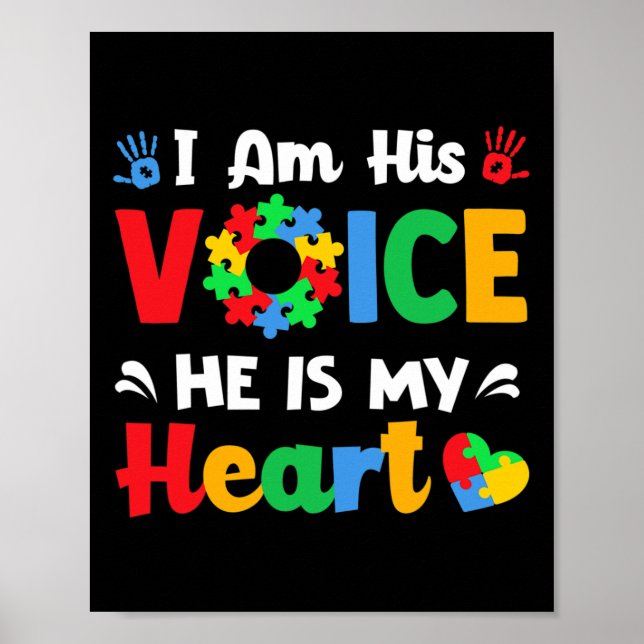 Autism Awareness Jag är hans röst han är mitt hjär Poster (Framsidan)