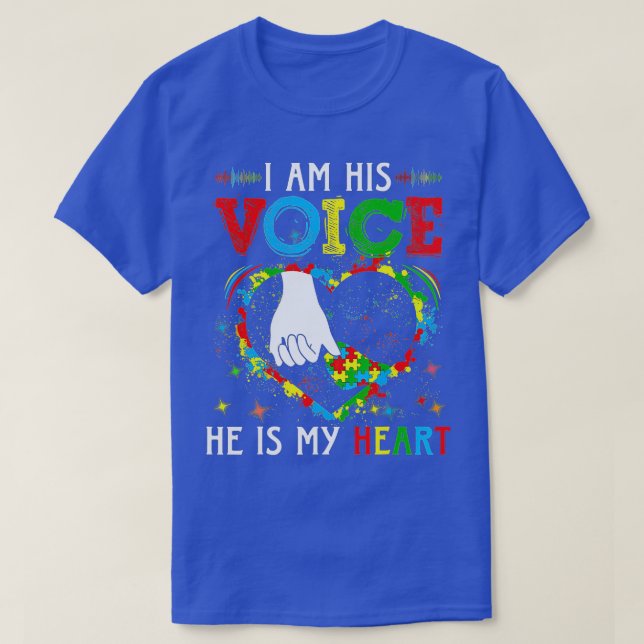 Autism Awareness, jag är hans röst Mamma och son h T Shirt (Design framsida)