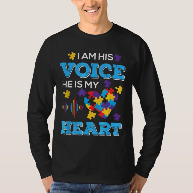Autism Awareness, jag är hans röst T Shirt (Framsida)