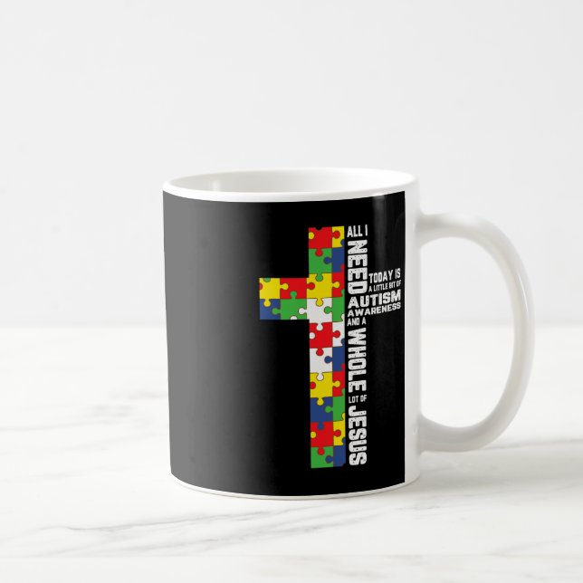 Autism Awareness Jesus Kor Puzzle Coola Christian Kaffemugg (Höger)