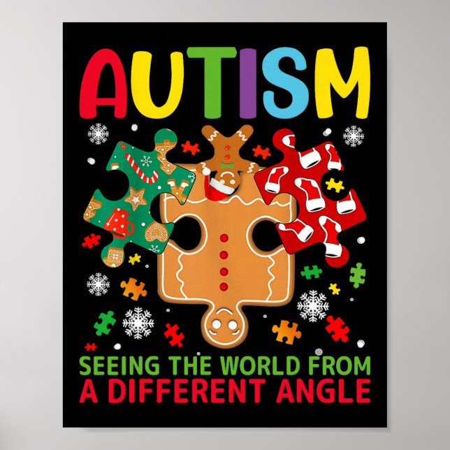 Autism Awareness jul Autistic Julafton Day Pajam Poster (Framsidan)