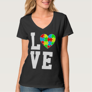 Autism Awareness Kärlek Autism Heart Family Suppor T Shirt