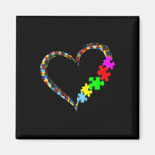 Autism Awareness Kärlek Heart Puzzle Biet Gift Man Magnet