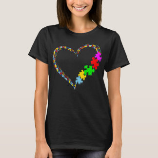 Autism Awareness Kärlek Heart Puzzle Biet T Shirt