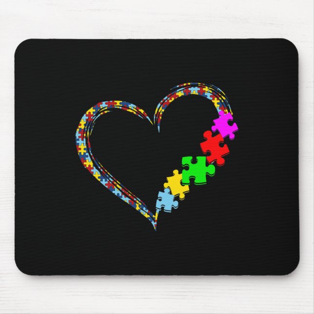 Autism Awareness Kärlek Heart Puzzle Biet Valentin Musmatta (Framsidan)
