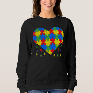 Autism Awareness Kärlek Heart Puzzle Delarare Auti T Shirt