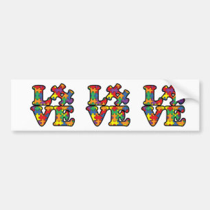 Autism Awareness Kärlek Puzzle Biet Bumper Sticker Bildekal