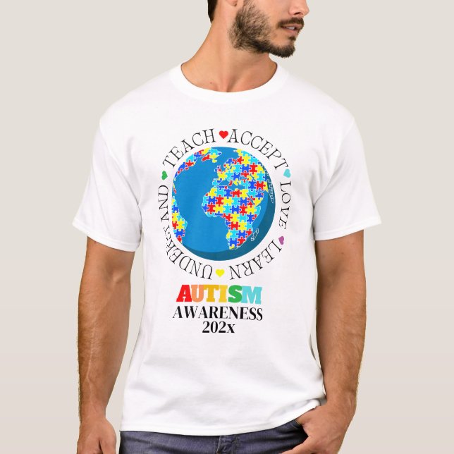 Autism Awareness Kärlek Understanding T-SHIRT (Framsida)
