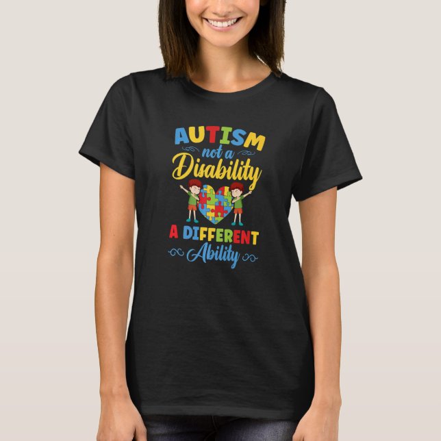 Autism Awareness Kids Autism A Different Ability   T Shirt (Framsida)