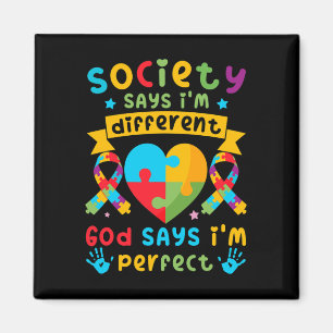 Autism Awareness Kids Boys Gud säger att jag är Pe Magnet