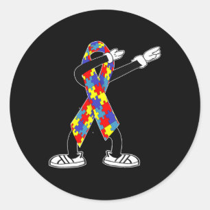 Autism Awareness Kids Dabbing Puzzle Biet Kärlek D Runt Klistermärke
