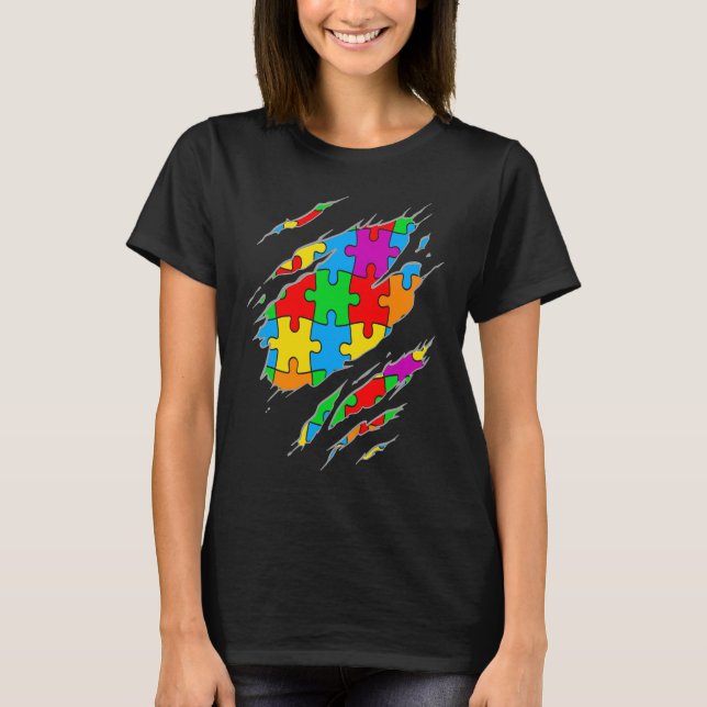 Autism Awareness  Kids Puzzle Sayings Graphic Plus T Shirt (Framsida)