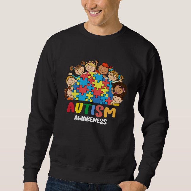 Autism Awareness  Kids Women Be Kind Autism Awaren Lång Ärmad Tröja (Framsida)