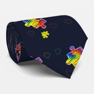 Autism Awareness Lila Gult Puzzles Slips