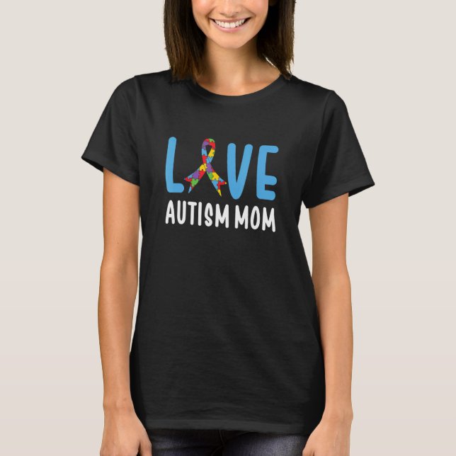 Autism Awareness Love Autism Mom Mother Women Acce T Shirt (Framsida)