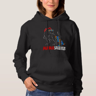 Autism Awareness Mamasaurus Mamma Dinosaur Puzzle T Shirt