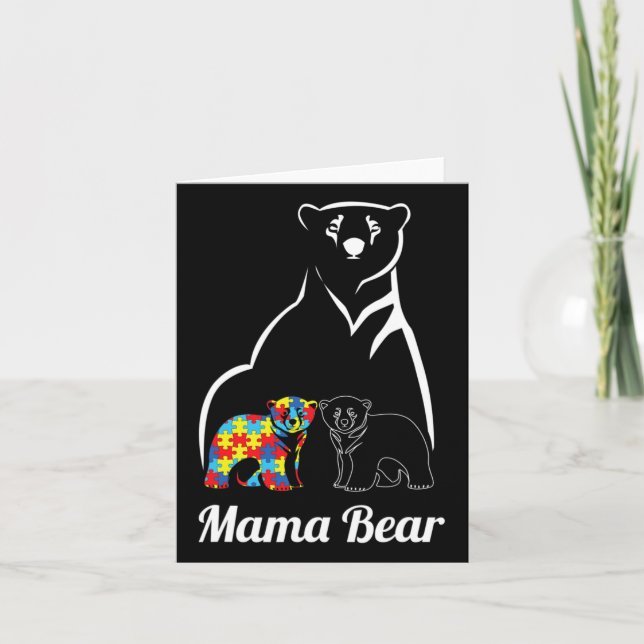 Autism Awareness Mamma Bear Mamma Autistic Child Kort (Framsida)