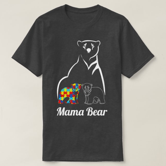 Autism Awareness Mamma Bear Mamma Autistic Child T Shirt (Design framsida)