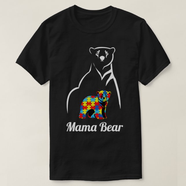 Autism Awareness Mamma Bear Mamma T Shirt (Design framsida)