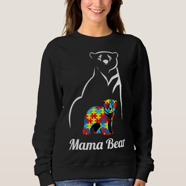 Autism Awareness Mamma Bear Mamma T Shirt (Framsida)