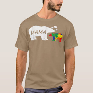 Autism Awareness Mamma Bear Puzzle Biet Autistic M T Shirt