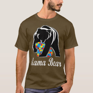 Autism Awareness Mamma Bear Support Autistic Vuxna T Shirt