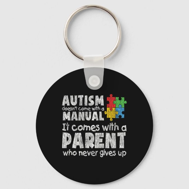 Autism Awareness Mamma Pappa Parants Autistic Kids Nyckelring (Framsida)
