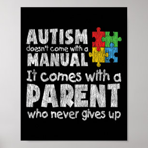 Autism Awareness Mamma Pappa Parants Autistic Kids Poster