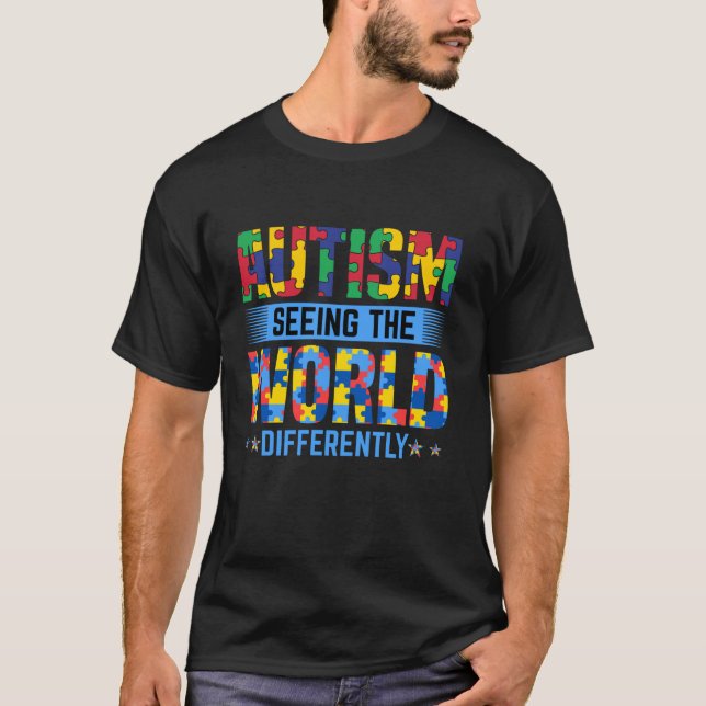 Autism Awareness Mamma Pappa Support Month Autisti T Shirt (Framsida)