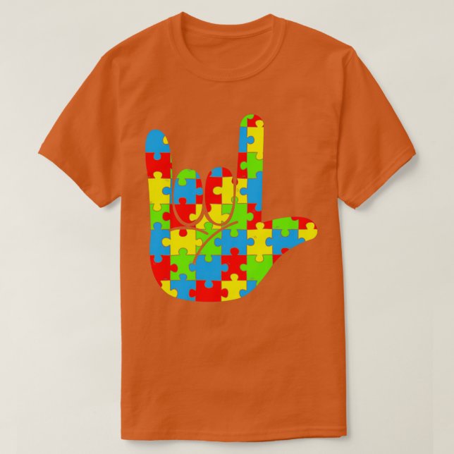 Autism Awareness Månad 4 T Shirt (Design framsida)