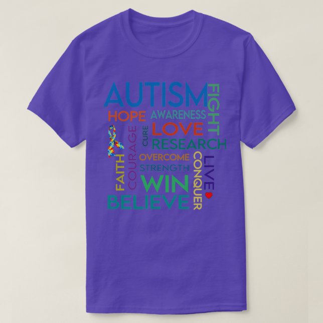Autism Awareness Månad 5 T Shirt (Design framsida)