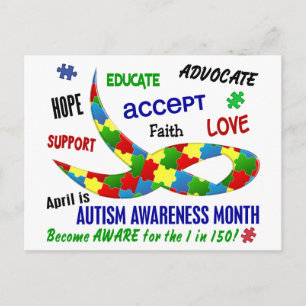 AUTISM AWARENESS MÅNAD APRIL VYKORT