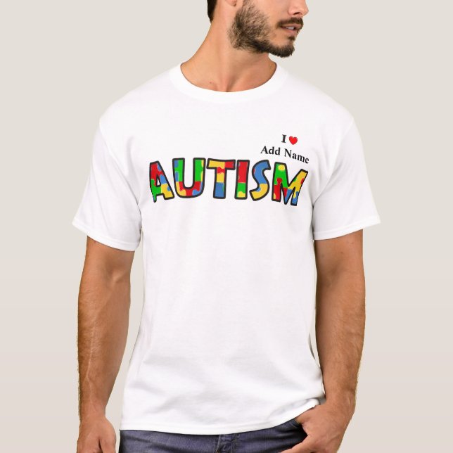 Autism Awareness Manar Shirt Multifärgad Anpassa Tee Shirt (Framsida)