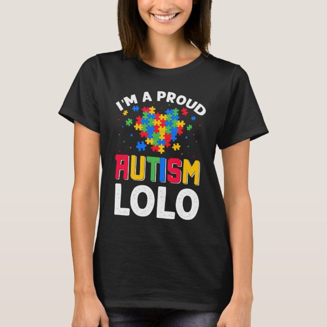 Autism Awareness Matching Family I'm a Proud Autis T Shirt (Framsida)