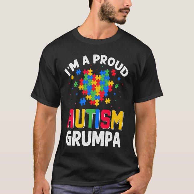 Autism Awareness Matching Family I'm a Proud Autis T Shirt (Framsida)