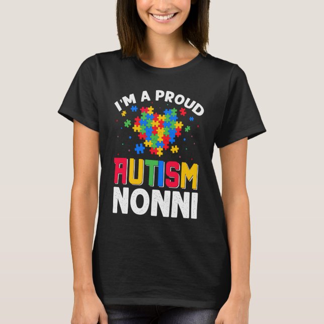 Autism Awareness Matching Family I'm a Proud Autis T Shirt (Framsida)