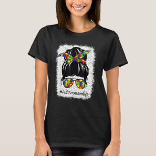Autism Awareness Messy Bun Mamma Life Puzzle Mor' T Shirt