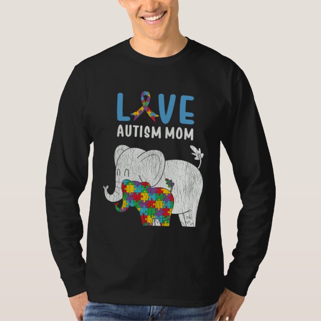 Autism Awareness Mom Love Autistic Son Daughter Mo T Shirt (Framsida)