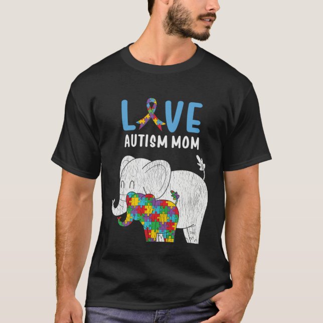 Autism Awareness Mom Love Autistic Son Daughter Mo T Shirt (Framsida)