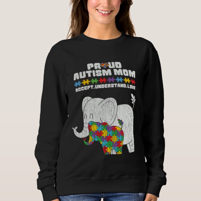 Autism Awareness Mom Proud Autistic Son Daughter E T Shirt (Framsida)